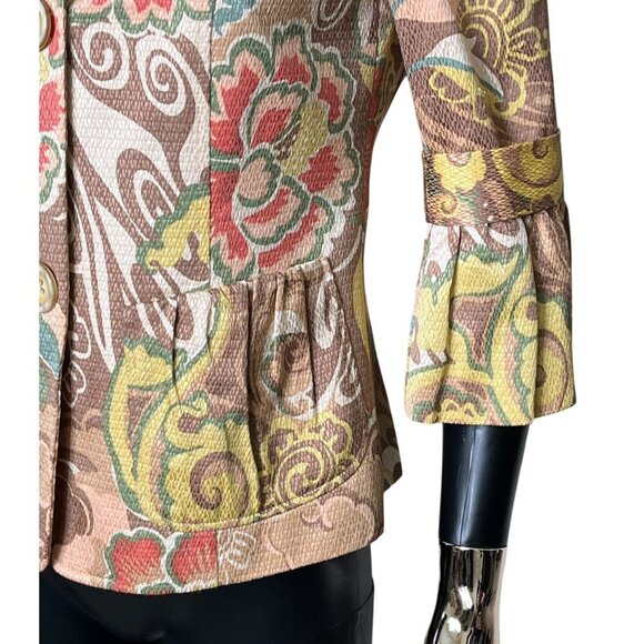 Lafayette 148 Floral Brocade Peplum Jacket Size 2 - Picture 6 of 9